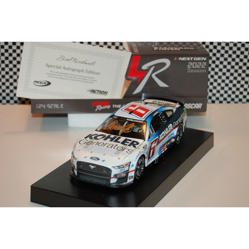 6 Brad Keselowski, Kohler Generations Tribute To Veterans, CUP 2022 HO 1/24 AUTOGRAPHIER