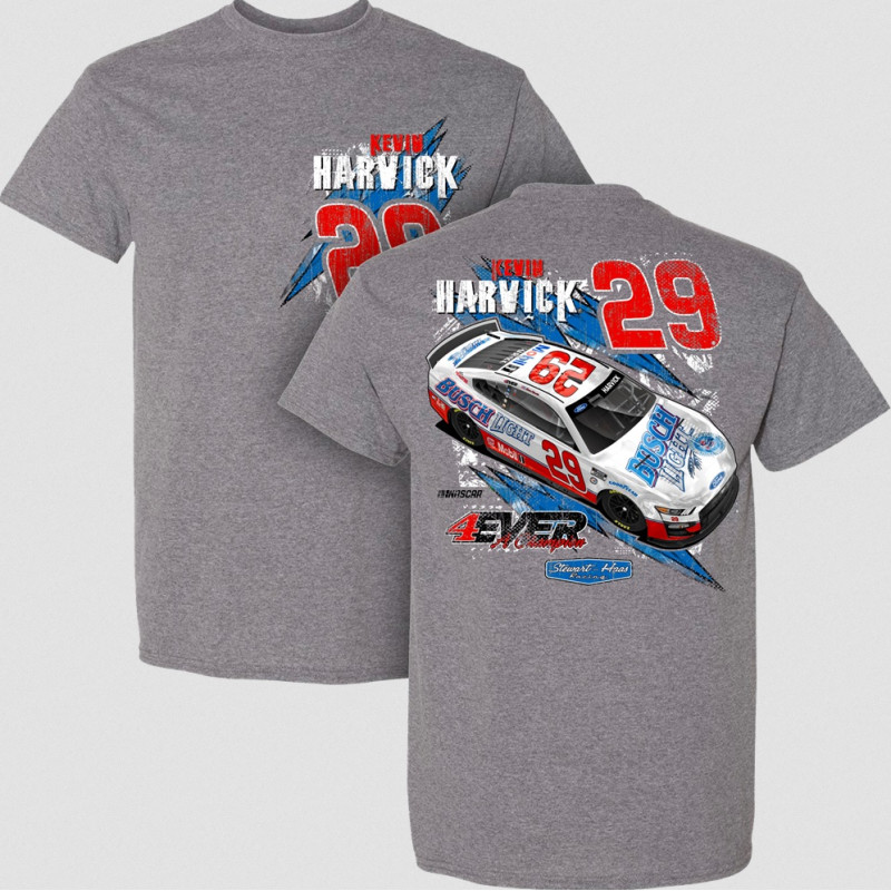 4 Kevin Harvick, 29 Busch Light 4Ever Harvick 2-Spot Heather Grey,Chandail 2023