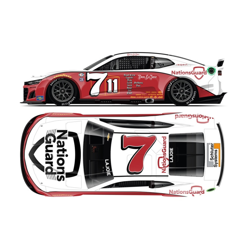 7 Corey LaJoie, Nations Guard, Darlington Throwback, 1/24 CUP 2023 HO