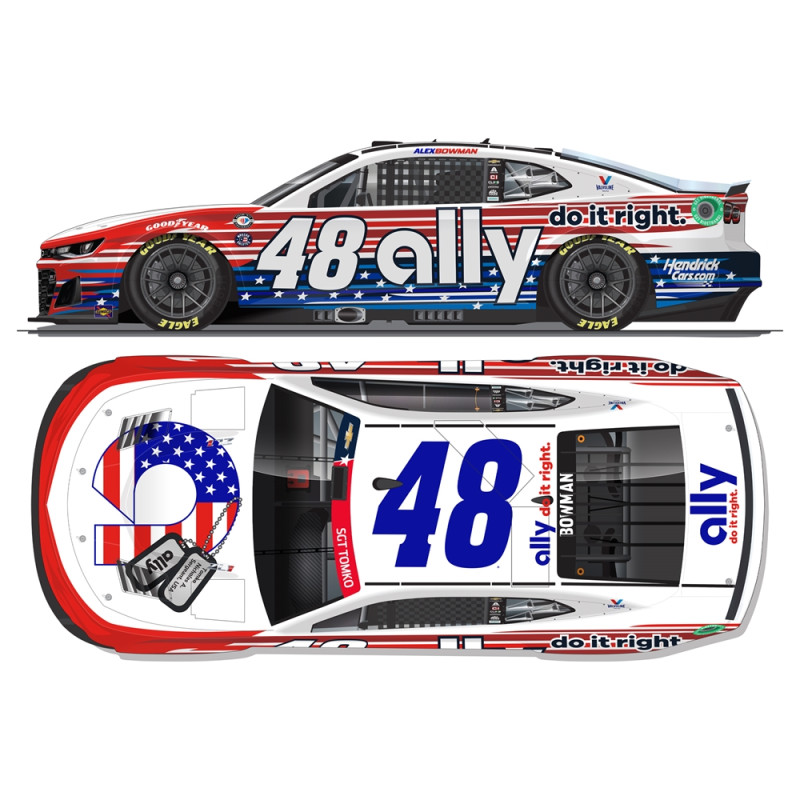 48 Alex Bowman, Ally Patriotic, 1/24 CUP 2023 HO