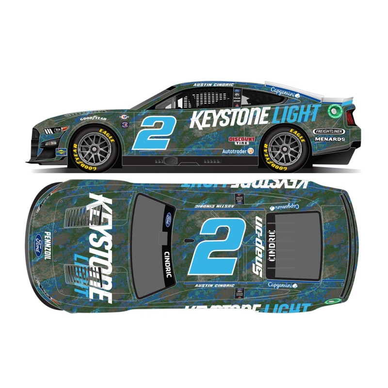 2 Austin Cindric, Keystone Light, 1/24 CUP 2023 HO COLOR CHROME